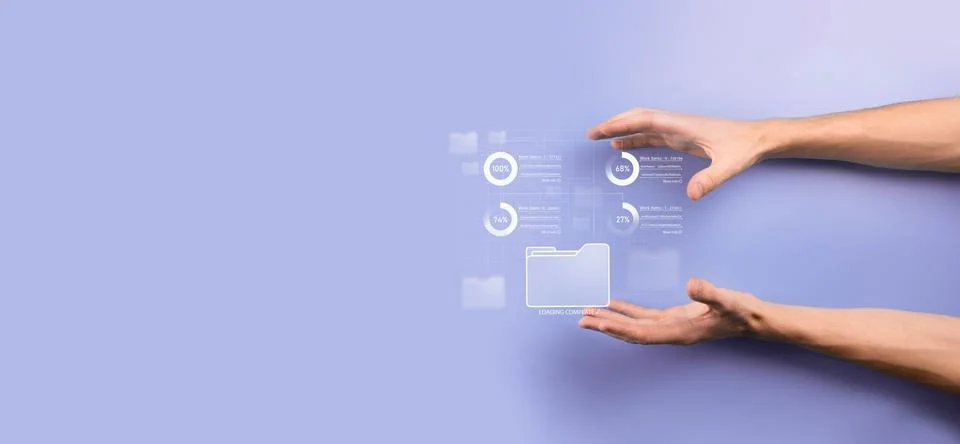 Business developer hand using board framework on virtual modern computer show 写真素材