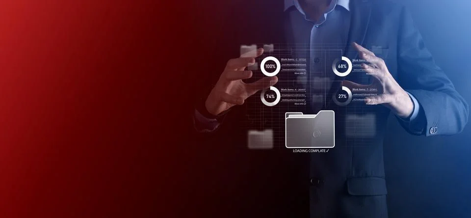 Business developer hand using board framework on virtual modern computer show 스톡 사진