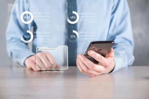 Business developer hand using board framework on virtual modern computer show Foto stock