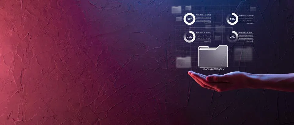 Business developer hand using board framework on virtual modern computer show Foto stock