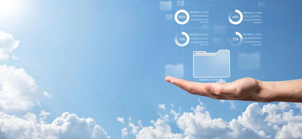 Business developer hand using board framework on virtual modern computer show Foto stock