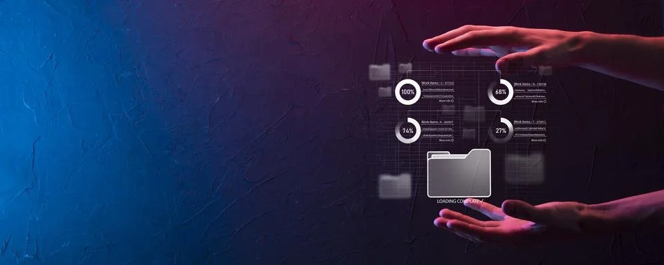 Business developer hand using board framework on virtual modern computer show Foto stock