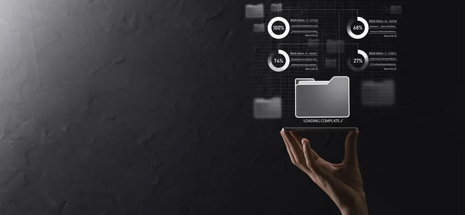 Business developer hand using board framework on virtual modern computer show Stock Photos