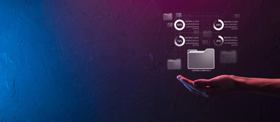 Business developer hand using board framework on virtual modern computer show Foto stock