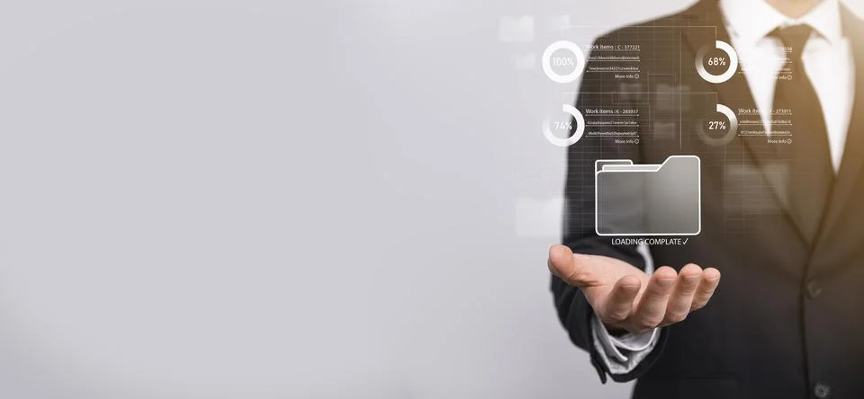 Business developer hand using board framework on virtual modern computer show 스톡 사진