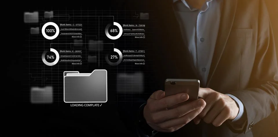 Business developer hand using board framework on virtual modern computer show 写真素材