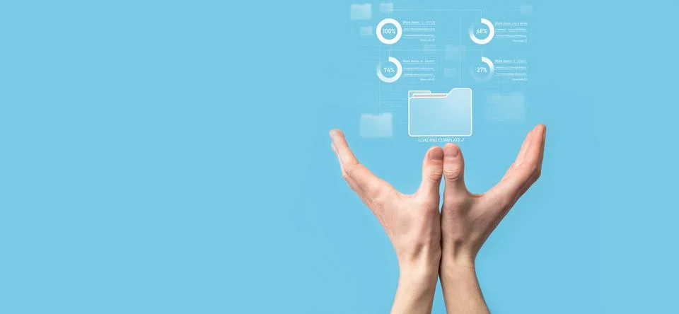Business developer hand using board framework on virtual modern computer show Stock Photos