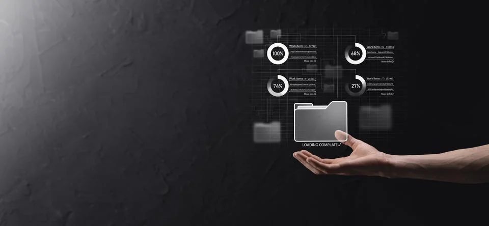 Business developer hand using board framework on virtual modern computer show Stock Photos