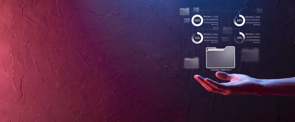 Business developer hand using board framework on virtual modern computer show Foto stock