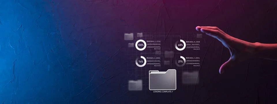 Business developer hand using board framework on virtual modern computer show Stock Photos