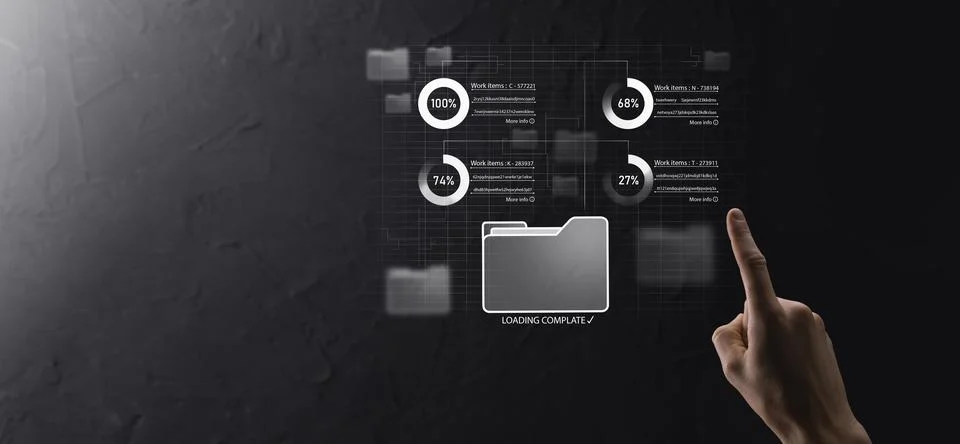 Business developer hand using board framework on virtual modern computer show Stock Photos