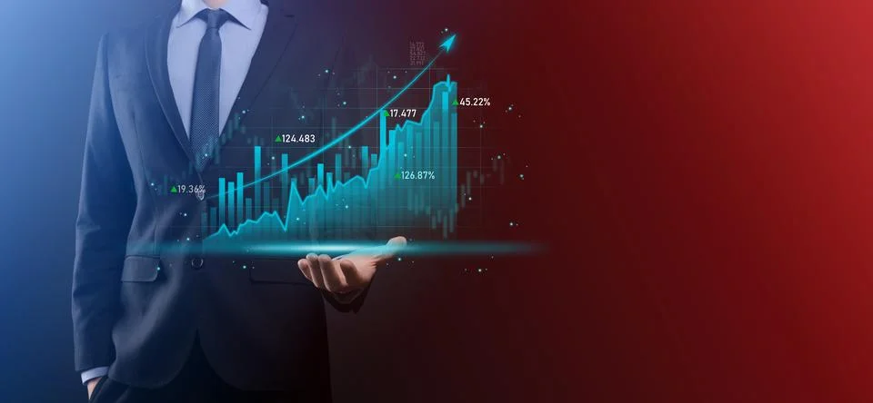 Business developer hand using board framework on virtual modern computer show Foto stock