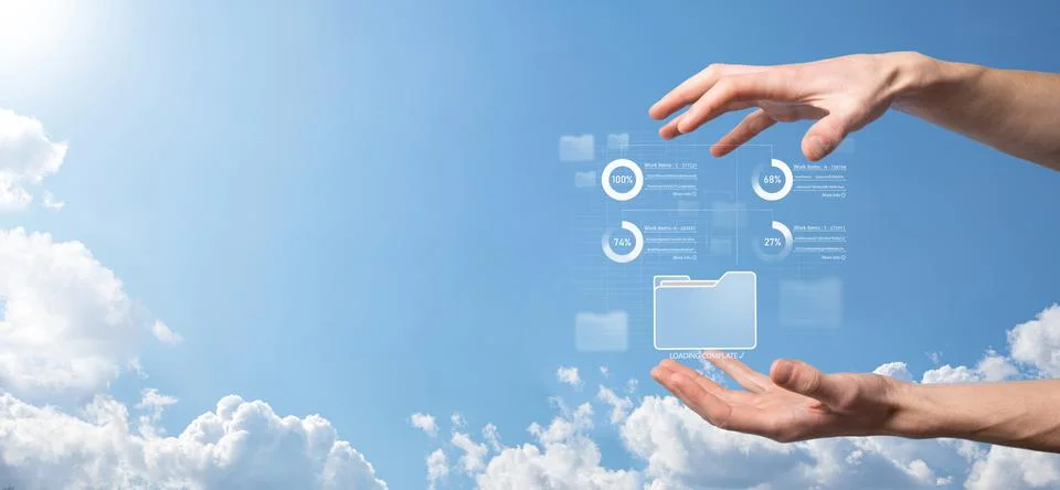 Business developer hand using board framework on virtual modern computer show Stock Photos