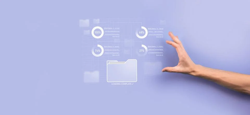 Business developer hand using board framework on virtual modern computer show 写真素材