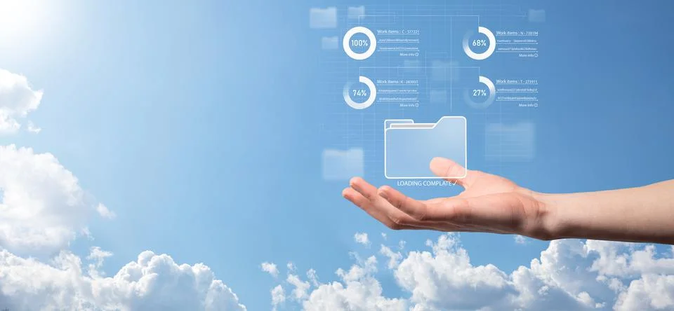 Business developer hand using board framework on virtual modern computer show Stock Photos