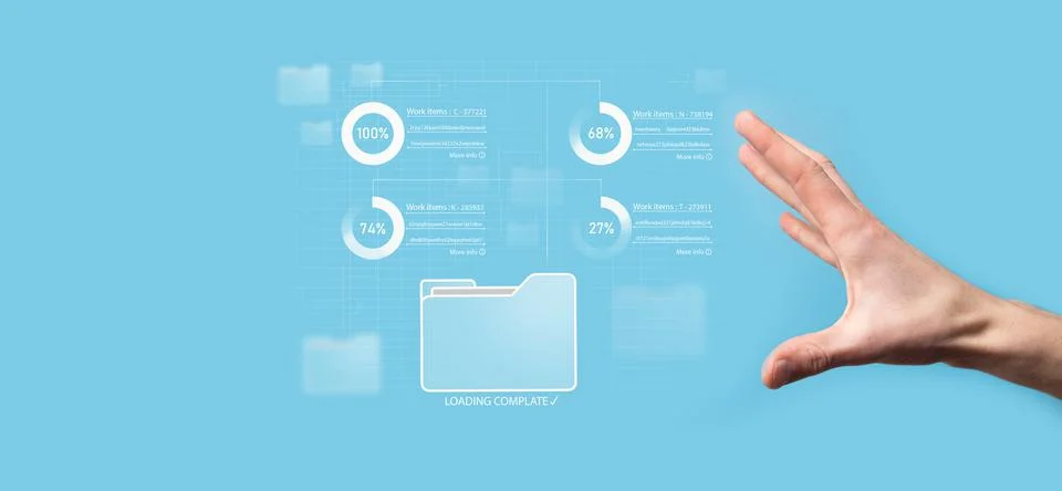 Business developer hand using board framework on virtual modern computer show Foto stock