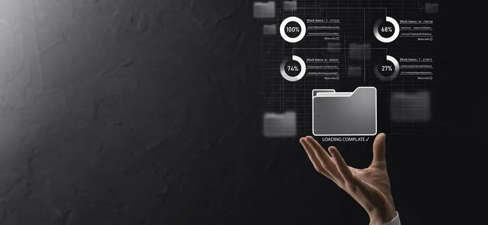 Business developer hand using board framework on virtual modern computer show Foto stock