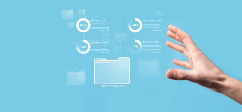 Business developer hand using board framework on virtual modern computer show Foto stock
