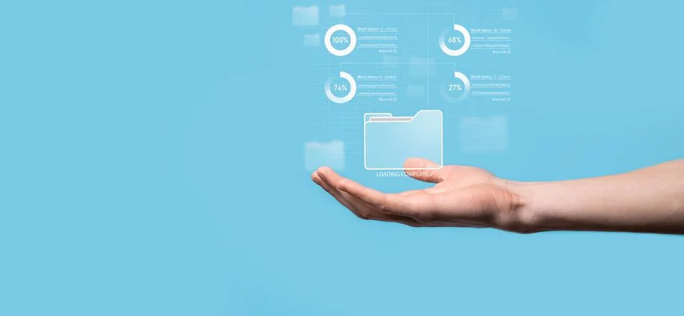 Business developer hand using board framework on virtual modern computer show Stock Photos
