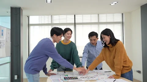 Business developer team creative asian in application development presentation Stock Footage 247553760