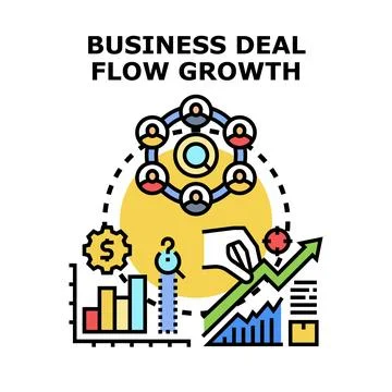 Business developing deal flow growth concept Stock Illustration
