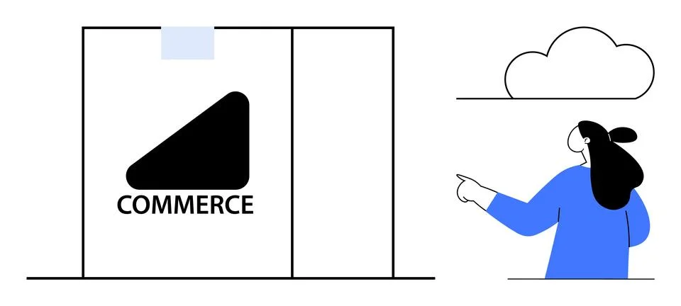 Business Development and Cloud Computing Concept in Modern Digital Design Stock Illustration