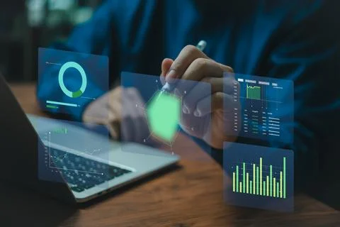 Business development and technology Data analyst for report marketing strat.. Foto stock