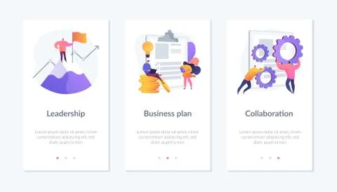 Business development app interface template. Stock Illustration