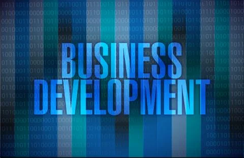 Business development binary blue background Stock Illustration