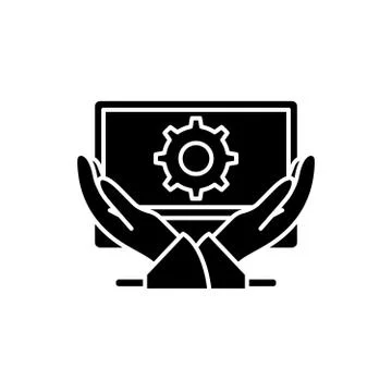 Business development black icon, vector sign on isolated background. Business 스톡 일러스트