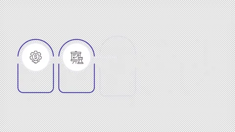 Business development blue rounded linear infographics animation Stock Footage 333745307