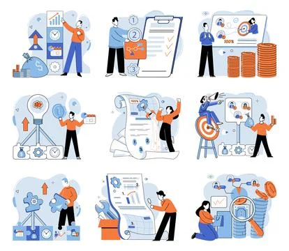 Business development. Business Concept illustrations inspire creativity and Stock Illustration