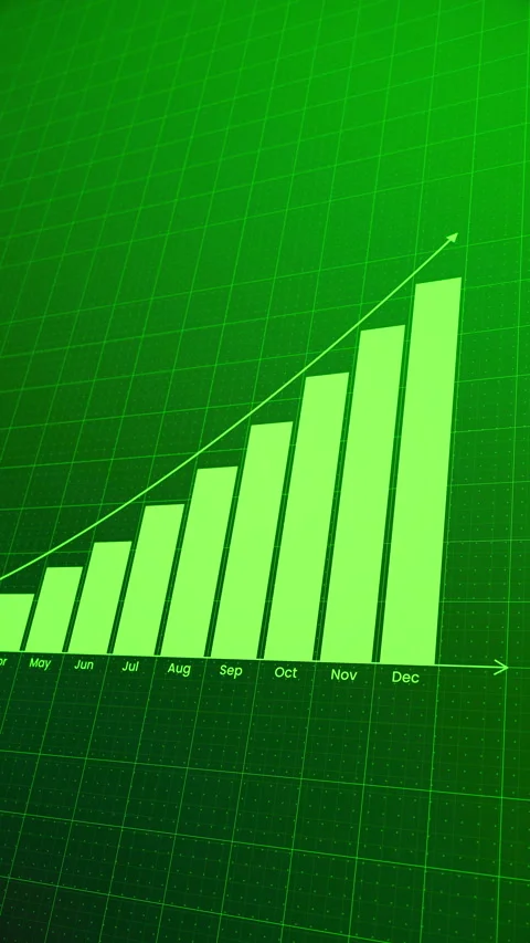 Business development chart progress by month. Stock Footage 333263181
