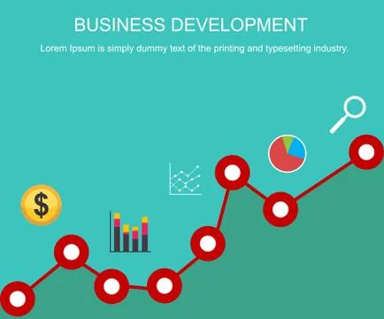 Business development concept. Banner design. Flat design illustration concept Stock Illustration