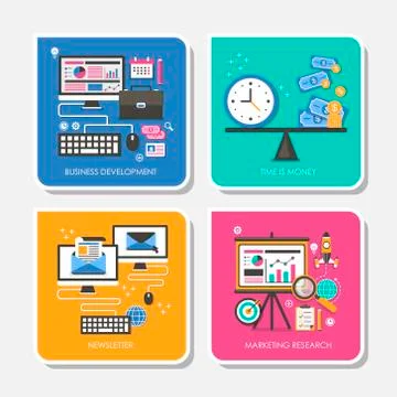 Business development concept in flat design Illustrazione stock