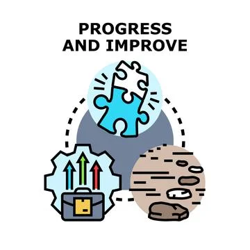 Business development concept illustrating progress and improvement process Stock Illustration