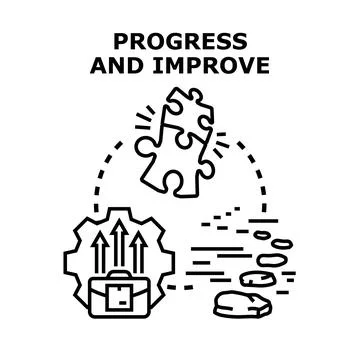 Business development concept illustrating progress and improvement process Stock Illustration