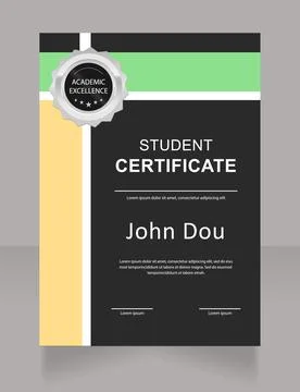 Business development course student certificate design template Stock Illustration