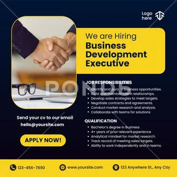 Business development executive job opportunity announcement PSD Template