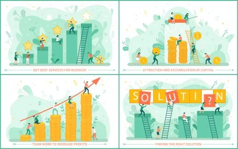 Business Development, Finance and Progress Vector 库存插图