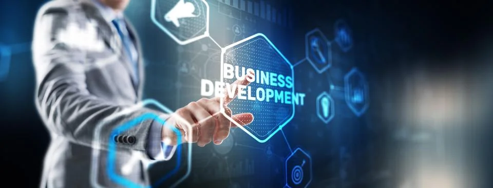 Business Development. Financial Plan Strategy Development Process Graphic 3D Stock Photos