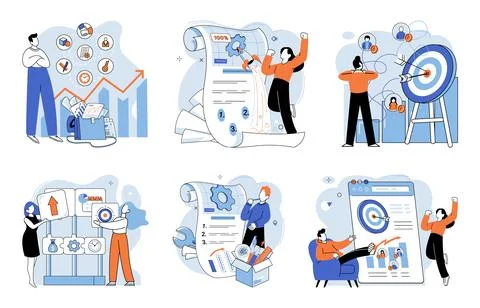 Business development. Gender equality in workplace enhances overall performance Stock Illustration