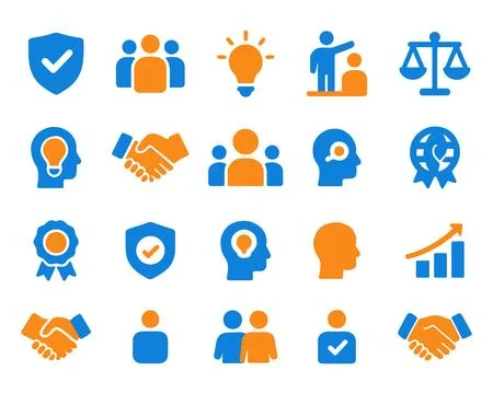 Business Development Icon Set Vector Company Teamwork Leadership Success In.. Stock Illustration