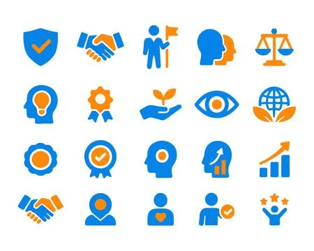 Business Development Icon Set Vector Company Teamwork Success Investment Ba.. Stock Illustration