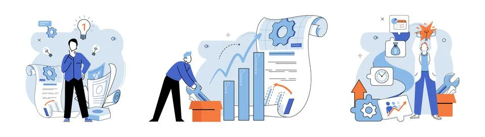 Business development. Job applications require attention to detail and Stock Illustration