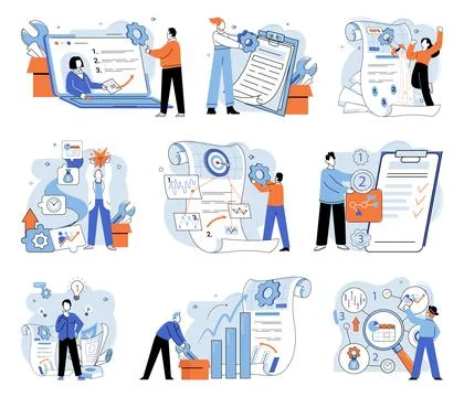 Business development. Job security is top concern in ever-changing economic Stock Illustration