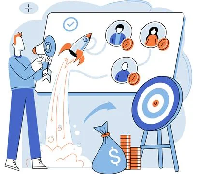 Business development. Networking is valuable skill in competitive job market Stock Illustration