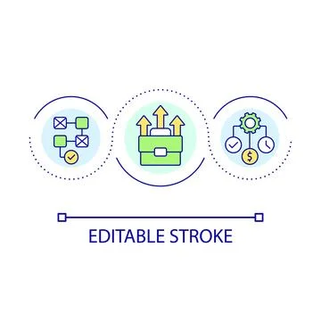 Business development plan loop concept icon Illustrazione stock