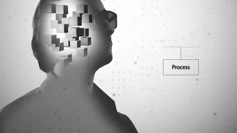 Business development planning concept. Computer graphics and double exposure. Cu Video stock 233028899