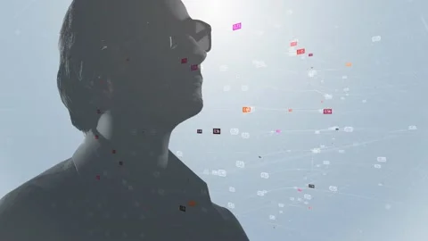 Business development planning concept. Computer graphics and double exposure. Th Stock Footage 233029362